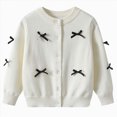 thumbnail image 1 of Gibobby Sweater Toddler Boys Girls Crewneck Cardigan Sweaters Long Sleeve 12 Months 2t 3t 4t Kids Button Cotton School Uniform Knit Tops Outwear(3-4 Years,White), 1 of 5