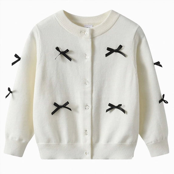 Gibobby Sweater Toddler Boys Girls Crewneck Cardigan Sweaters Long Sleeve 12 Months 2t 3t 4t Kids Button Cotton School Uniform Knit Tops Outwear(3-4 Years,White)