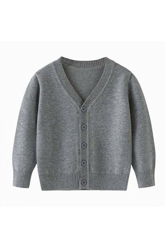 Sweater Toddler Kids Girls and Boys 12 Months 2t 3t 4t Lightweight Soft Cardigan Sweater Casual Kids Winter Clothes(3-4 Years,Grey)