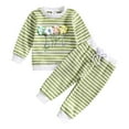 thumbnail image 1 of Gibobby Toddler Baby Boys Fall Outfits Long Sleeve Pull On Sweatshirt Elastic Waist Pants 2Pcs Solid Clothes Set(Green,0-6 Months), 1 of 9