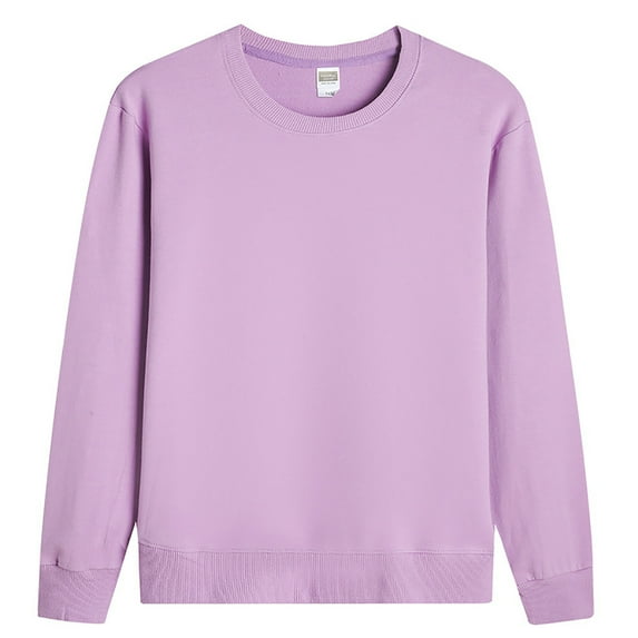 Gibobby Toddler Baby Boys Girls Sweatshirt Crewneck Cotton Long Sleeve Solid Color Pullover Tops(Purple,9-11 Years)