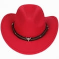 thumbnail image 1 of Gibobby Toddler Baby Cowboy Hat Infant Western Cowgirl Hat Unisex for Boys Girls Kids Classic Ranch Cowboy Hat Outdoor Dress Up Cap(3-18 Years,Red), 1 of 7