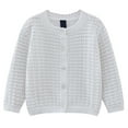 thumbnail image 1 of Gibobby Toddler Baby Girl Boy Knit Sweater Cardigan V Neck Color Block Button Up Sweaters Fall Winter Clothes,White,3-4 Years, 1 of 4
