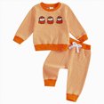 thumbnail image 1 of Gibobby Toddler Baby Girl Clothes 1T 2T 3T 4T 5T Fall Winter Outfits Contrast Color Long Sleeve Sweatshirt + Pants Sets(2-3 Years,Orange), 1 of 7