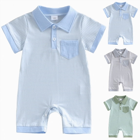 Gibobby Toddler Baby Girl Clothes Summer Romper Solid Color Sleeveless Short Jumpsuit Pants with Pockets Kids Summer Outfits 1 PC(9-12 Months,Blue)