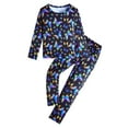 thumbnail image 1 of Gibobby Toddler Baby Girl Fall Outfits Long Sleeve Floral Sweatshirt + Pants Sets Toddler Girl Winter Clothes(Dark Blue,7-8 Years), 1 of 7