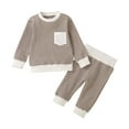 thumbnail image 1 of Gibobby Toddler Baby Girl Halloween Outfit Ghost Ruffle Long Sleeve Shirt Tops + Striped Bell Bottoms Pants Set(Brown,18-24 Months), 1 of 9