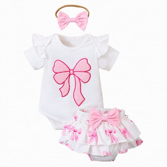 Gibobby Toddler Baby Girl Summer Romper Ruffle Fly Sleeve Rib Button Jumpsuit Overalls Long Pant Girl Cute Clothes 1 PC(6-9 Months,White)