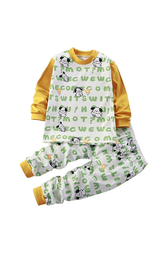 Toddler Baby Girls Warm Cotton 2-Piece Long-Sleeve T-Shirt Soft Pants Snug-Fit Winter Jammies, Cute Bunny Sleepwear,White,1-2 Years
