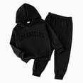 thumbnail image 1 of Gibobby Toddler Boy Clothes Fall Winter Outfits Back to School Outfit Long Sleeve Patchwork Sweatshirt Pants Set For 2T 3T 4T 5T 6T 7T Boys(5-6 Years,Black), 1 of 5