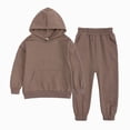 thumbnail image 1 of Gibobby Toddler Boy Clothes Fall Winter Outfits Back to School Outfit Long Sleeve Patchwork Sweatshirt Pants Set For 2T 3T 4T 5T 6T 7T Boys(6-7 Years,Coffee), 1 of 4