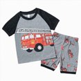 thumbnail image 1 of Gibobby Toddler Boy Summer Cartoon Printed Short Sleeve T-Shirt Elastic Shorts 2Pc Casual Outfit Soft Breathable Kids Running Suit Clothes for 6M 12M 18M 24M 3T 4T Little Boys(3-4 Years,Grey), 1 of 9