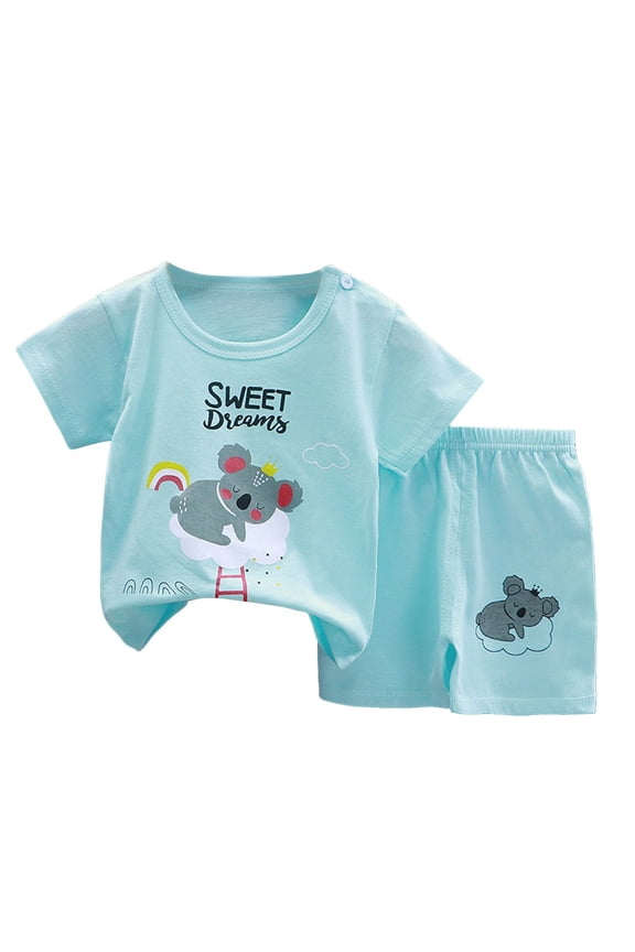 Toddler Boys Baby Toddler Boy Summer Outfit Little Dude Emboridery Tshirt Clothes 6 12 18 Months 2 3 4 T Short Set(3-4 Years,Sky Blue)