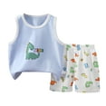 thumbnail image 1 of Gibobby Toddler Boys Baby Toddler Boy Summer Outfit Little Dude Emboridery Tshirt Clothes 6 12 18 Months 2 3 4 T Short Set(3-9 Months,Sky Blue), 1 of 9