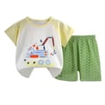 thumbnail image 1 of Gibobby Toddler Boys Baby Toddler Boy Summer Outfit Little Dude Emboridery Tshirt Clothes 6 12 18 Months 2 3 4 T Short Set(5-6 Years,Light Yellow), 1 of 3