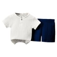 thumbnail image 1 of Gibobby Toddler Boys Boy Clothes Toddler Baby Boys Summer Outfits Sleeveless Patchwork T Shirt Shorts Set 6 Months 4T Two Piece Suit Boys Suit(3-4 Years,Dark Blue), 1 of 3
