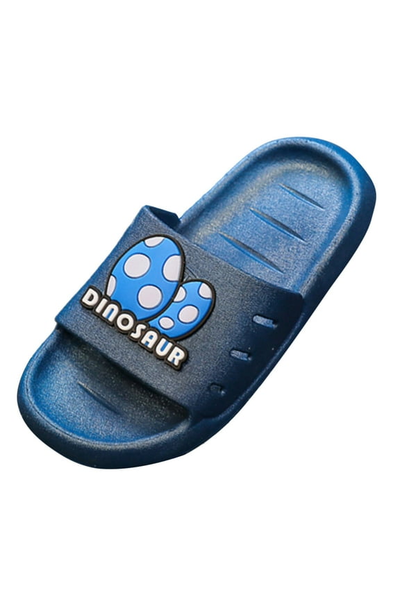 Toddler Boys Girls Slippers Bunny Unicorn Pillow Sandals Summer Quick Dry Bathroom Slides Beach Water Non-Slip Kids Shower Shoes(Blue,7-8 Y)