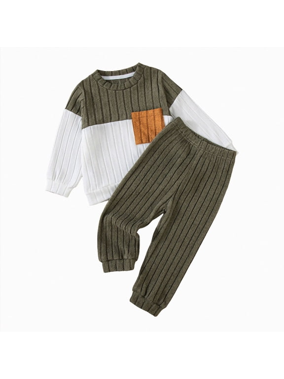 Toddler Boys Outfit Sets 2Pcs Long Sleeve Set 2T 3T 4T 5T 6T 7T Kids Fall Winter Casual Outfits Cute School Casual Boys Outfits(7-8 Years,AG)