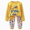 thumbnail image 1 of Gibobby Toddler Boys Pajamas Boy Clothing Sets Cartoon Print Fall Winter Long Sleeve Top Pants Pajamas 2 Pc Loungewear For 12 Months 2t 3t 4t 5t Boy Pjs Set Kid Sleepwear,Yellow,Size 2-3 Years, 1 of 7