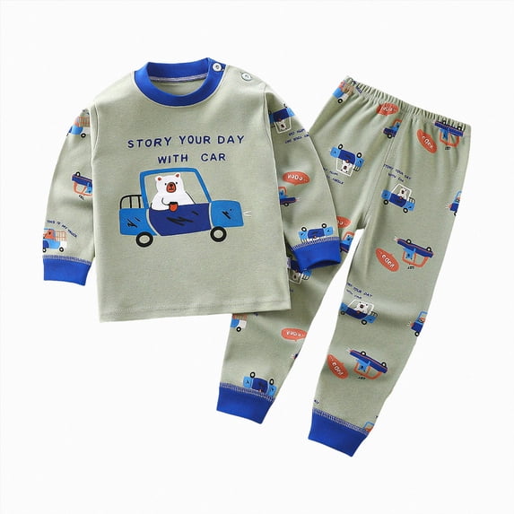 Gibobby Toddler Boys Pajamas Boys Girls Pjs Set 2PC Soft Pajamas 1t 2t 3t 4t 5t Kids Fall Winter Long Sleeve Pajamas Loungewear Kid Sleepwear Toddler Boys Clothes,Light Blue,Size 7-8 Years