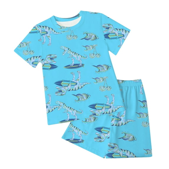 Gibobby Toddler Boys Toddler Baby Boy Mardi Gras Outfit Spring Summer Carnival Clothes Cute Tractor Embroidery Short Sleeve T Shirt Top and Shorts Set(9-10 Years,Sky Blue)