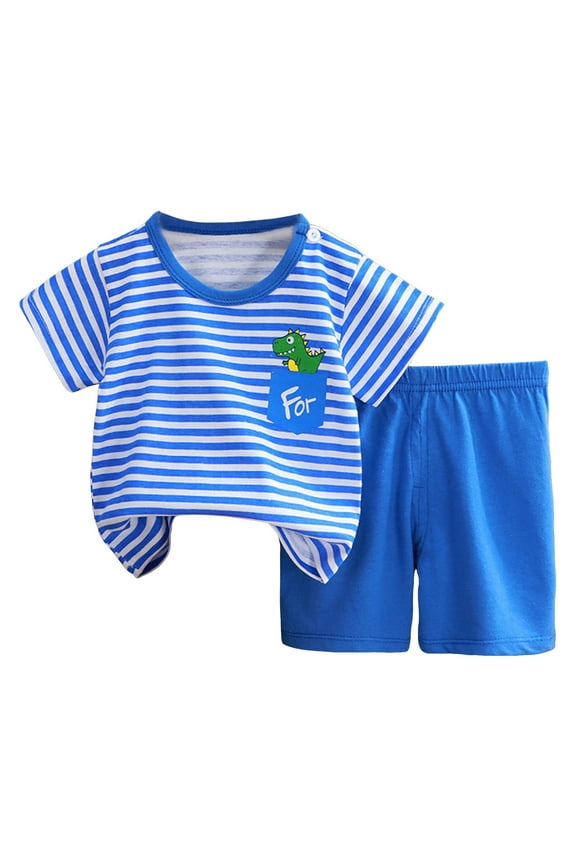 Toddler Boys Toddler Boy Summer Outfits Short Sleeve Button UP T Shirt Tops Casual Shorts Sets Baby 2T 3T 4T 5T Clothes Toddler Boy Summer Outfits 2PC(2-3 Years,Blue)
