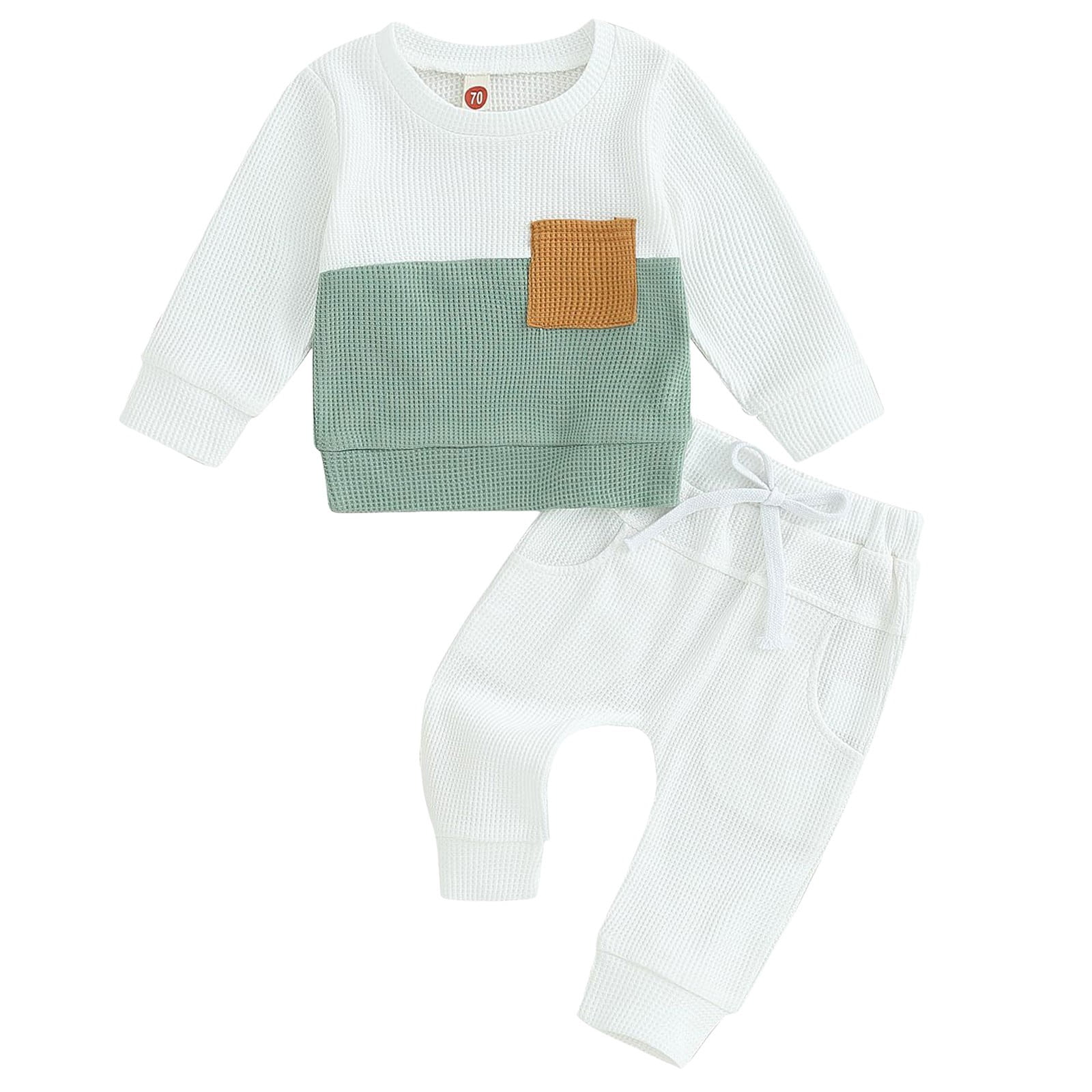 Baby 2-Piece Army Green Hooded Sweatsuit Set