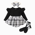 thumbnail image 1 of Gibobby Toddler Girl Outfits Fall Cartoon Print Childrens Clothes Girls 0-12 Months 2t 3t 4t Oversize Streetwear Clothing Set for Girls(0-3 Months,Black), 1 of 9