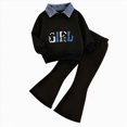 thumbnail image 1 of Gibobby Toddler Girl Outfits Fall Cartoon Print Childrens Clothes Girls 0-12 Months 2t 3t 4t Oversize Streetwear Clothing Set for Girls(5-6 Years,M), 1 of 4