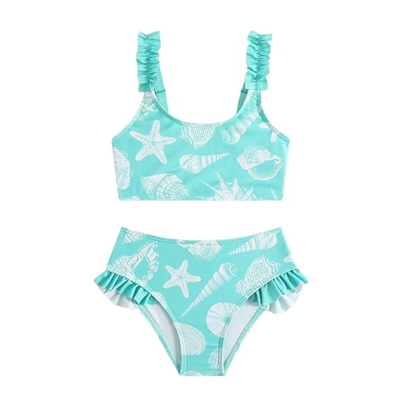 Gibobby Toddler Girl Swimsuit Baby Girl Swimsuit toddler girl swimsuit 2-Pieces Long Sleeve Swimswear(6-7 Years,Sky Blue)