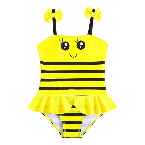 Gibobby Toddler Girl Swimsuit Girls Bathing Suits Two-Piece Swimsuit with Boyshorts Vest-Style Tankini(12-18 Months,Yellow)