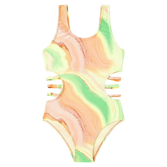 Gibobby Toddler Girl Swimsuit Girls Bathing Suits Two-Piece Swimsuit with Boyshorts Vest-Style Tankini Girl Swimsuit Size 4-12T(13-14 Years,Yellow)