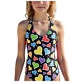 thumbnail image 1 of Gibobby Toddler Girl Swimsuit Girls Bathing Suits Two-Piece Swimsuit with Boyshorts Vest-Style Tankini Girl Swimsuit Size 4-12T(7-8 Years,Black), 1 of 8