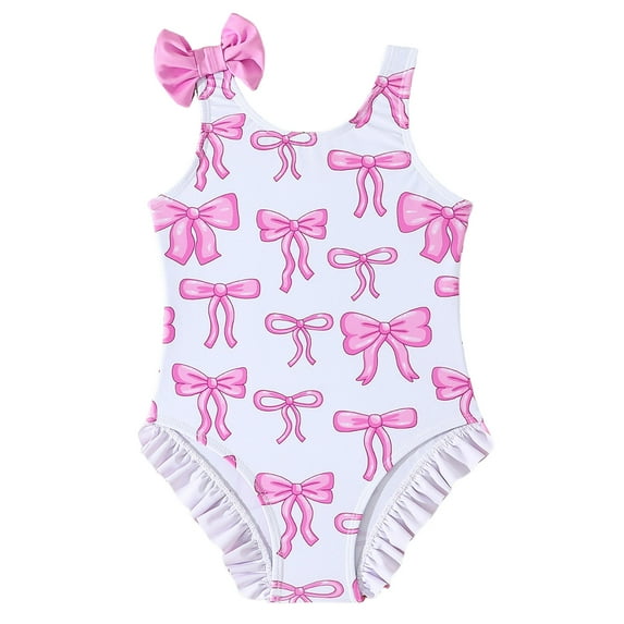 Gibobby Toddler Girl Swimsuit Girls Swimsuit Cut Out One Piece Bathing Suit Color Contrast Adjustable Straps Swimwear(4-5 Years,Pink)