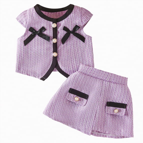 Gibobby Toddler Girls 2Pcs Baby Girls Kids Flower T-Shirt 6M 12M 18M 24M 3T 4T Tops+Shorts Pants Outfits Summer Clothes,9-12 Months,Purple