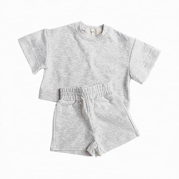Gibobby Toddler Girls Clothes 2Pcs Baby Girls Kids Cute 6 12 18 24 Months T-Shirt Tops+Shorts Pants Outfits Summer Clothes,2-3 Years,Grey