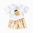 thumbnail image 1 of Gibobby Toddler Girls Clothes Ruffle Short Sleeves Crewneck Tops and Shorts with Pockets Cute Summer 2 Pieces Short Sets,9-12 Months,Yellow, 1 of 8