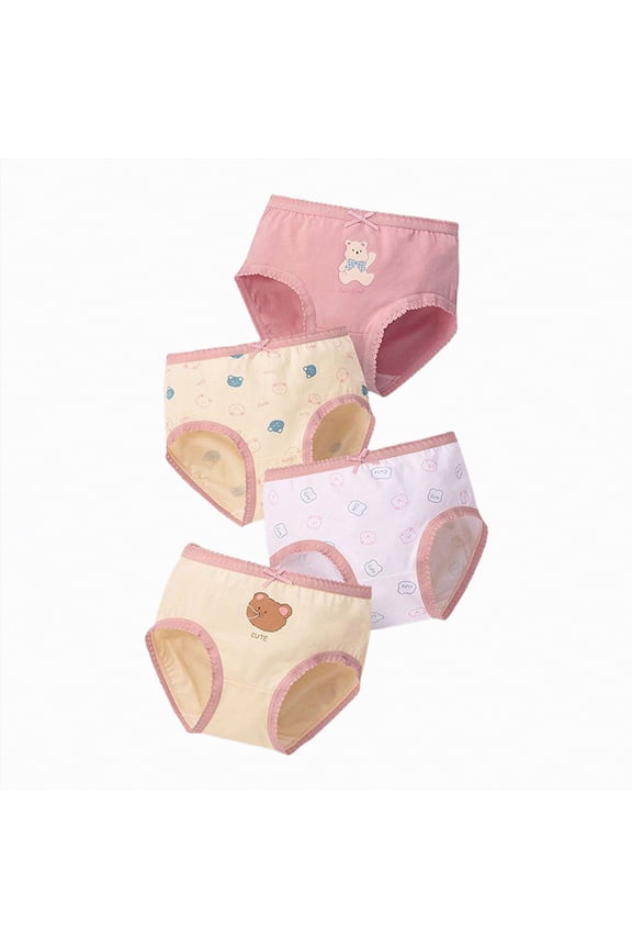 Toddler Girls Panties Big Girls' Underwear Cotton Full Briefs Contrasting Color Panties for Teens Multi Pack(2-3 Years,Pink)