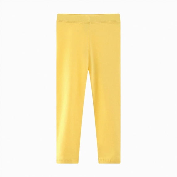 Gibobby Toddler Kids Girls Leggings Fall Winter Warm Fleece Lined Leggings Thick Thermal Pants Footless Tights Skinny Leggings Girls Stretch Tights(6 Years,Yellow)