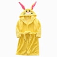 thumbnail image 1 of Gibobby Toddler Kids Soft Flannel Bathrobe,Thickened Warm Hooded Sleep Robe with Waist Tie,Plush Cozy Loungewear for Fall Winter for Boys Girls 2-12T Toddler Pajamas,Yellow,Size 9-10T, 1 of 6