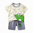 thumbnail image 1 of Gibobby Toddler Outfits for Boys Toddler Boys Outfit Set Short Sleeve Soft Casual Kids 3 6 12 18 24 Months 3-5T Summer Clothes Cotton T Shirts and Elastic Shorts(3-6 Months,Green), 1 of 4