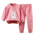 thumbnail image 1 of Gibobby Toddler Soft Bamboo Rayon 2-Piece Pajamas Cooling Cool-Touch Snug-Fit All-Season Sleepwear, Cute Cartoon BunnyPrint Lounge Homewear,Pink,3-4 Years, 1 of 4