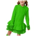 thumbnail image 1 of Gibobby Toddler Sweater Dress Little Girls Tutu Fall Winter Puff Long Sleeve Princess Party Birthday Tulle Dresses,Green,6-7 Y, 1 of 9