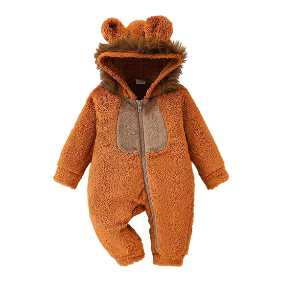 Gibobby Baby Boy Girl Fall Winter Clothes Newborn Golf Embroidery Romper Long Sleeve Jumpsuit Cute Infant One-piece Outfit(Brown,0-3 Months)