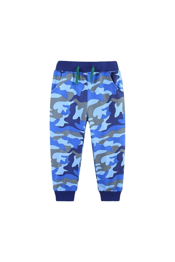 Unisex Kids Sweatpants Girl Boy Joggers Cinch Bottom Pants High Waisted Trackpants Solid Color(Blue,2-3 Years)