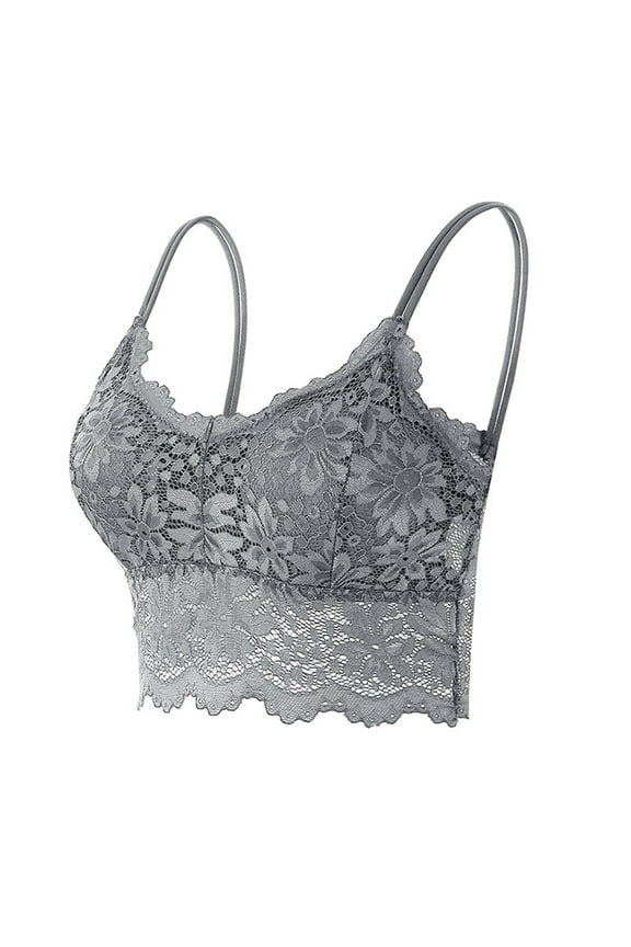 Wireless Bras for Women No Underwire Supportive Mesh Crossover Bra Seamless Push Up Full Coverage Everyday Bralettes[Grey,XL]