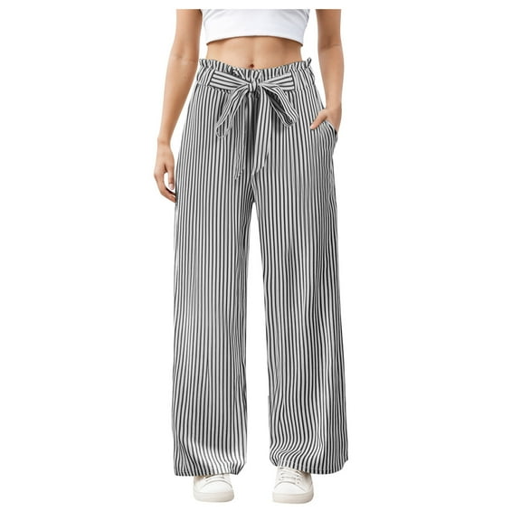 Gibobby Women's Casual Loose Drawstring Elastic Waist Wide Leg Lounge Pants Lightweight Baggy Sweatpants Joggers with Pockets(Black,L)