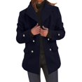 thumbnail image 1 of Gibobby Women's Double Breasted Long Trench Coat Windproof Classic Lapel | Side Pocket Thin Coat With Belt.(Navy,XL), 1 of 5