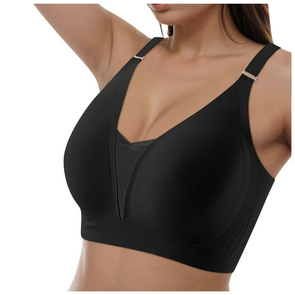 Gibobby Women's Lace Desire Underwire Bra, Full-Coverage Lace Bra with Underwire Cups[Black,M]