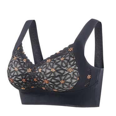 Gibobby Women's Lace Desire Underwire Bra, Full-Coverage Lace Bra with Underwire Cups[Black,XXL]